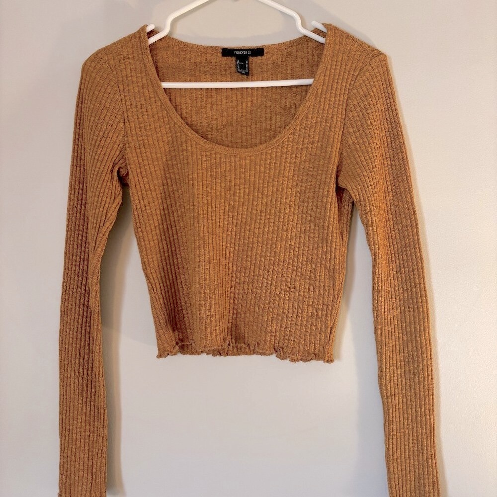 Long-Sleeve Scoop Neck Top